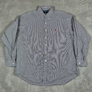 Vintage Polo By Ralph Lauren Mens Blake Long Sleeve Tiny Checked Shirt XL